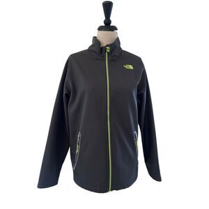 The North Face Boys' Apex Bionic Softshell Full Zip Jacket Gray Neon Size XL